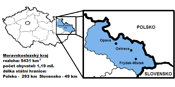 teritoriální působnost Krajského vojenského velitelství Ostrava